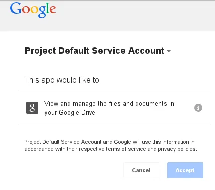 Alert asking permission for the application to manage the files