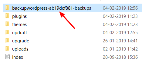 BackupWordPress directory