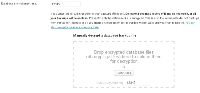 Drop encrypted database files