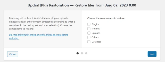 Migration guide restore first window