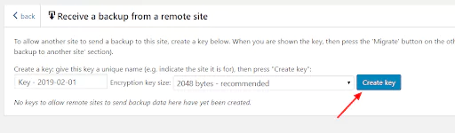 Recieve backup from a remote site