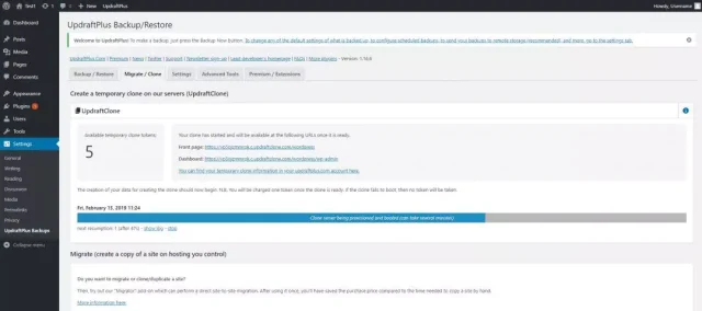 Improved performance from updraftclone window