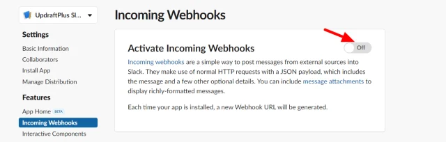 Incoming webhooks
