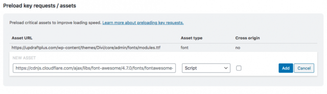 Paste the url into the assets box