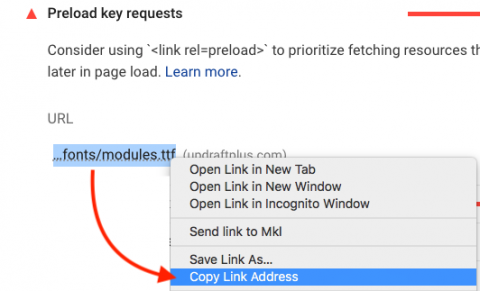 Pre load key requests in WP-Optimize