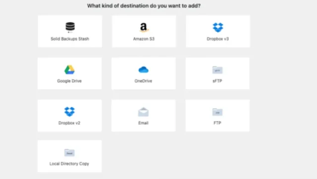 Selecting more remote storage options in UpdraftPlus