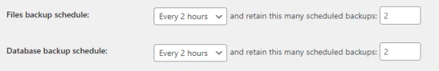 Files backup schedule every 2 hrs