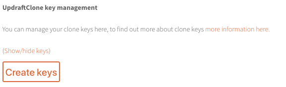 Updraftclone keys