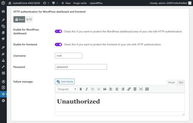 Aios http auth protection