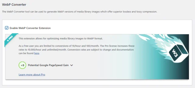 Enable webp converter
