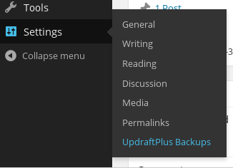 Navigate to UpdraftPlus
